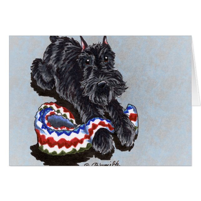Black Schnauzer Cosy Blanket Custom (Front Horizontal)