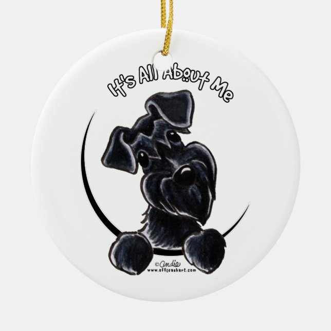 Black Schnauzer IAAM Personalised Ceramic Ornament (Front)
