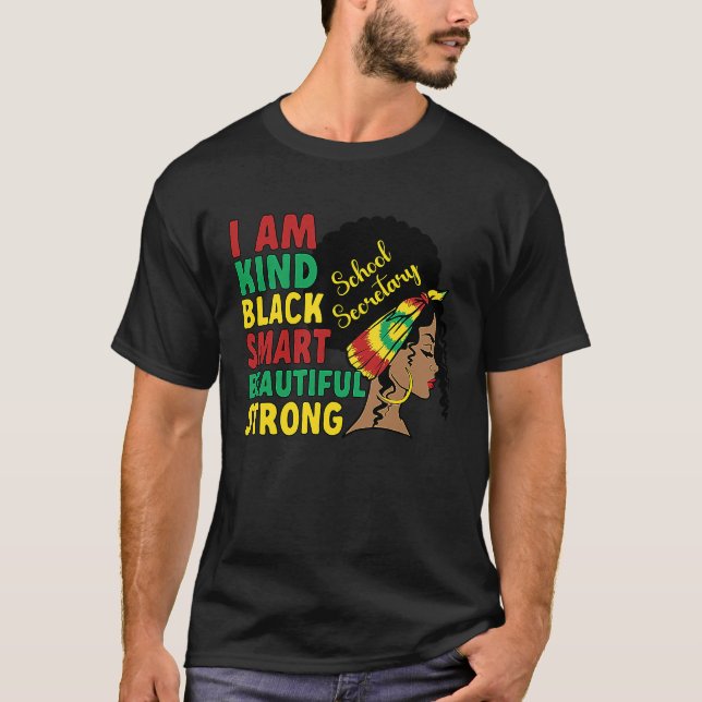 Black School Secretary African American School Sec T-Shirt (Front)
