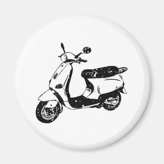 Black Scooter Magnet (Front)