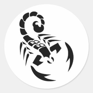 black scorpion classic round sticker