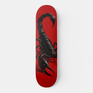 Black Scorpion Red Skateboard Reptile Gothic