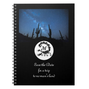 Black Scorpion Silhouette Monogram Photo Notebook