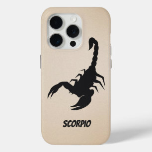 Black Scorpion Silhouette with Name on Sand iPhone 15 Pro Case