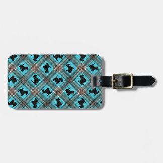 Black Scottie Dog Plaid Tartan Luggage Tag
