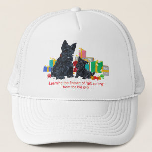 Black Scottie & Pup Christmas Trucker Hat