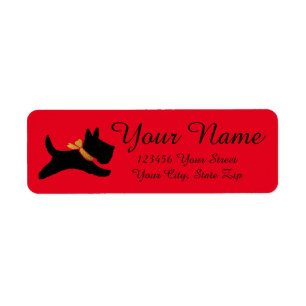 Black Scottie Return Address Label