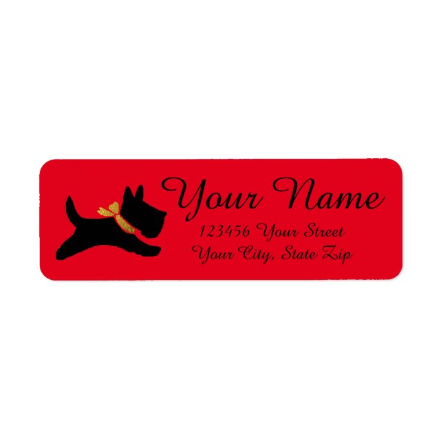 Black Scottie Return Address Label (Front)