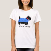 Black Scottie Terrier Dog Blue Name Personalised