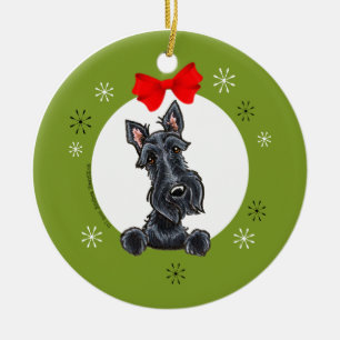 Black Scottish Terrier Christmas Classic Ceramic Tree Decoration
