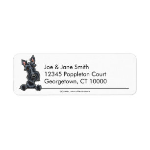Black Scottish Terrier Clean & Simple Return Address Label
