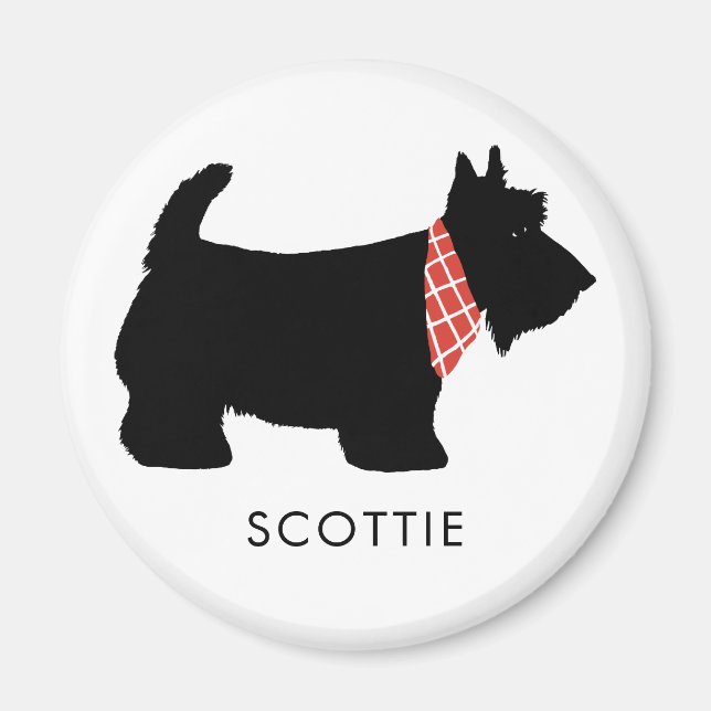 Black Scottish Terrier Dog Add Name Magnet (Front)