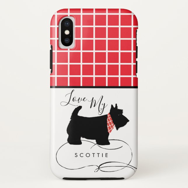 Black Scottish Terrier Dog Love My Scottie Case-Mate iPhone Case (Back)