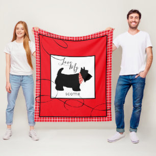 Black Scottish Terrier Dog Love My Scottie Medium Fleece Blanket