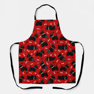 Black Scottish Terrier Paws and Bones Apron