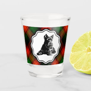 Black Scottish Terrier Tartan Plaid Shot Glass