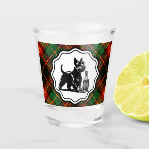Black Scottish Terrier Tartan Plaid Shot Glass