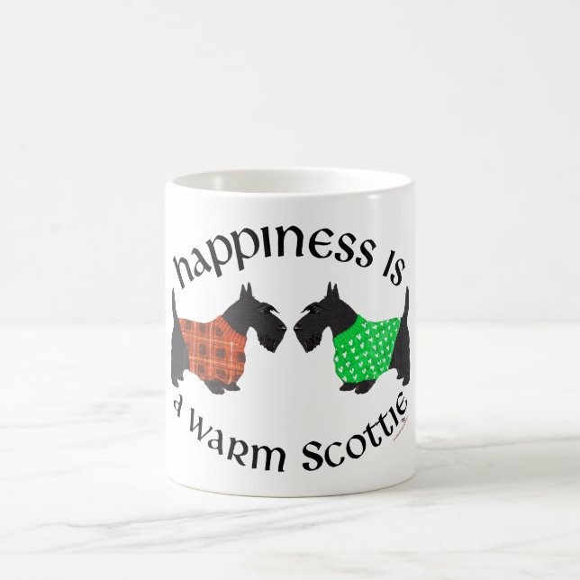 Black Scottish Terriers Happiness Coffee Mug (Center)