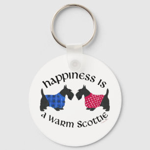 Black Scottish Terriers Happiness Key Ring
