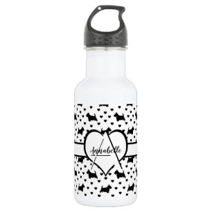 Black Scottish Terriers (Scottie Dogs) - White 532 Ml Water Bottle