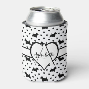 Black Scottish Terriers (Scottie Dogs) - White Can Cooler