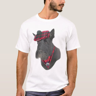 Black ScottishTerrier IN PLAID T-Shirt
