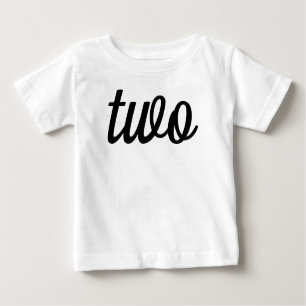 Black Script 2nd Birthday Baby T-Shirt