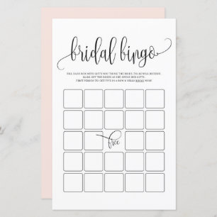 Black Script Bridal Bingo Shower Game