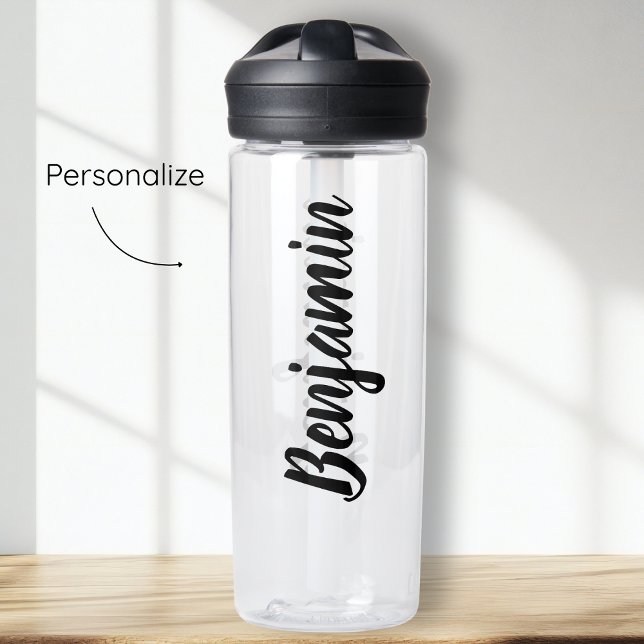 Black Script Custom Name Water Bottle (Creator Uploaded)