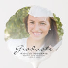 Black Script Custom Photo Graduation Party