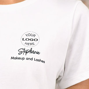 Black Script Employee Name Business Logo Makeup T-Shirt