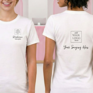 Black Script Employee Name Logo Hair Salon T-Shirt
