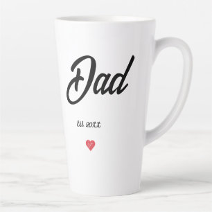 Black Script Established Dad Heart Latte Mug