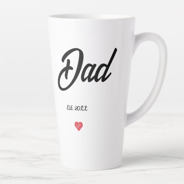 Black Script Established Dad Heart Latte Mug (Right)