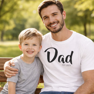 Black Script Established Dad T-Shirt