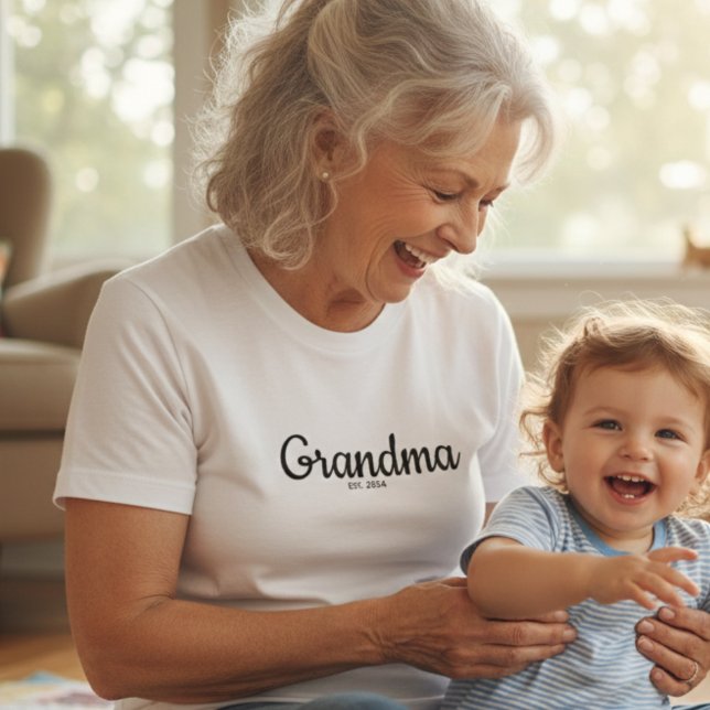 Black Script Established Grandma T-Shirt (Creator Uploaded)