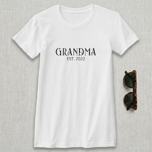 Black Script Established Grandma T-Shirt