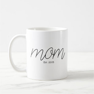 Black Script Established Mom  Coffee Mug