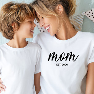 Black Script Established Mom T-Shirt