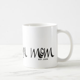 Black Script Established Mom T-Shirt Coffee Mug