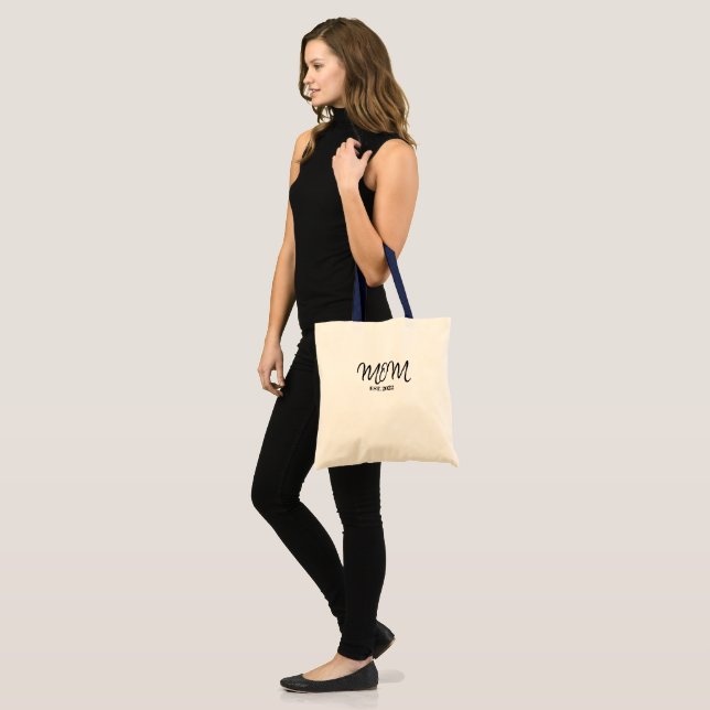 Black Script Established Mom Tote Bag (Front (Model))