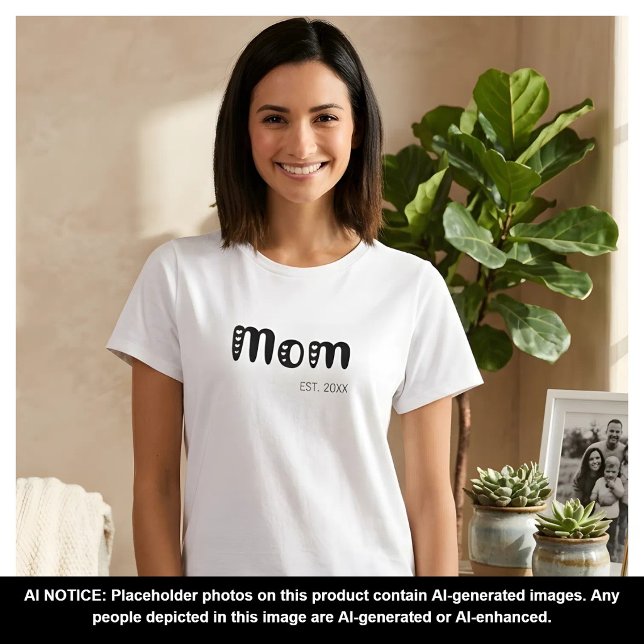 Black Script Established Mum Cute Hearts T-Shirt (Creator Uploaded)