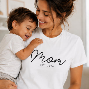 Black Script Established Mum T-Shirt