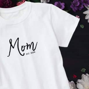 Black Script Established Mum T-Shirt