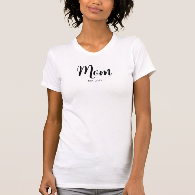 Black Script Established Mum T-Shirt (Front)