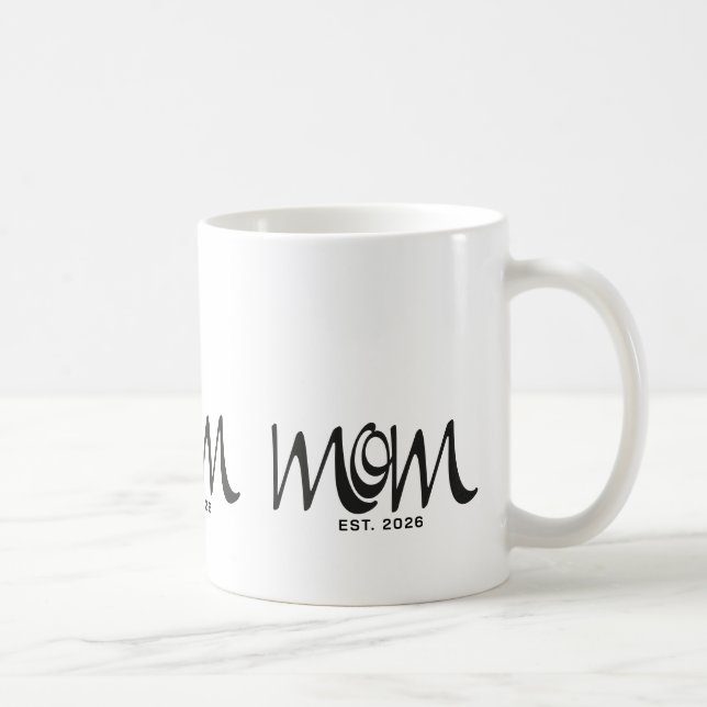 Black Script Established Mum T-Shirt Coffee Mug (Right)