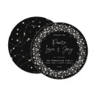 Black Script Font Peace Love+Joy Sparkling Lights