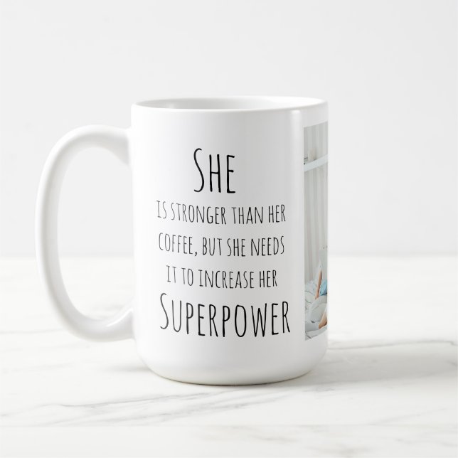 Black Script | Funny Quote| One Photo Coffee Mug (Left)