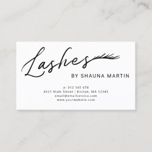 Black Script & Gold Lashes Business Card
