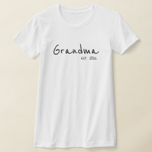 Black Script Grandma Established T-Shirt